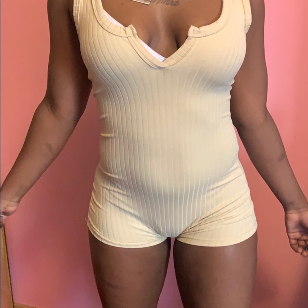 Cute beige romper
